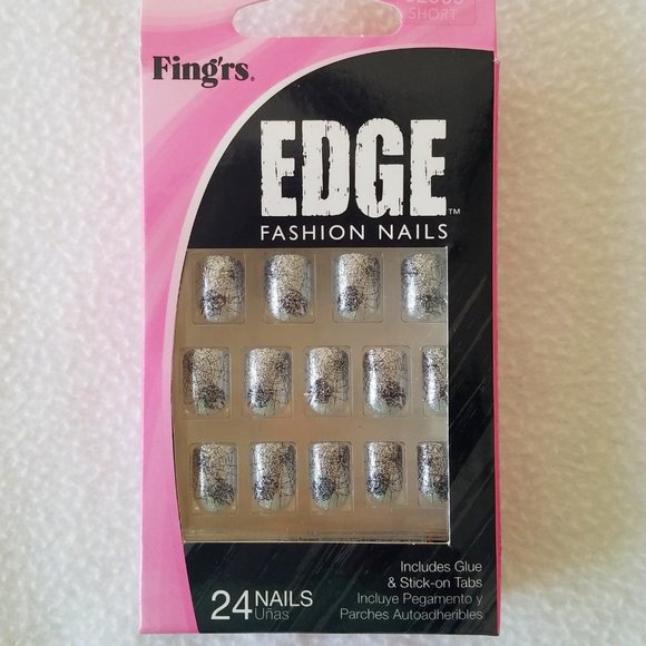 🌷4/$20🎉HP🎉  Fing'rs Edge Fashion 24 Nails Short 32535 #2 - Picture 1 of 6
